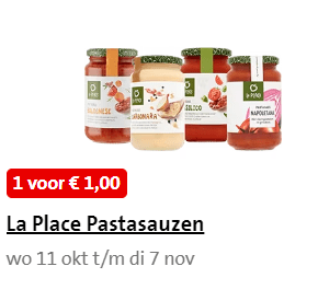 Alle La Place Pastasauzen Pot 265-350 gram voor €1 bij de jumbo