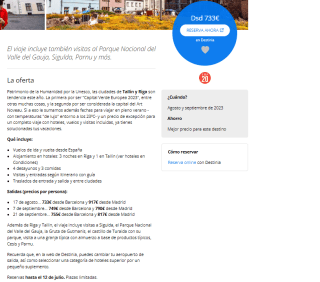 5 días entre Tallin y Riga vuelos incluidos desde 733€