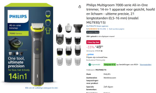 Philips Multigroom MG7930/15 All-in-One trimmer voor €40,48 dmv code met Amazon prime