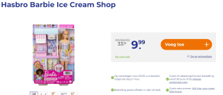 Barbie Ijskraam Winkel Speelset voor €9,99 bij Trekpleister