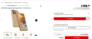 Motorola edge 50 neo, 12GB ram, 512GB opslag Beige voor €368,48 bij de Mediamarkt