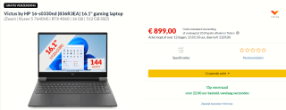Victus by HP 16-s0330nd (836R3EA) 16.1" gaming laptop voor €899 bij Alternate