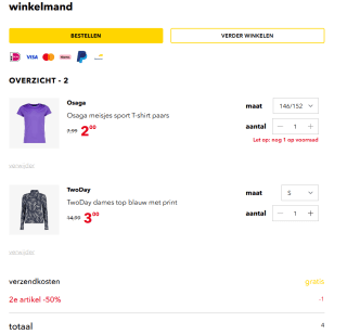 2e artikel 50% korting op bijna alles (ook sale) bij Scapino