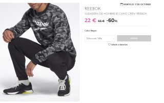 Sudadera de Hombre Reebok Identity Camo con cuello redondo por 22€
