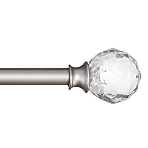 Barra de cortinas decorativa 1,6 cm con remates de bola facetada 218 cm Transparente por 23,77€