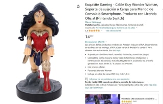 Cable Guy Wonder Woman, Soporte de sujeción o Carga para Mando de Consola o Smartphone.vpor 14,98€