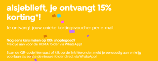 Hema draai en win actie: pak 15% korting op je aankoop
