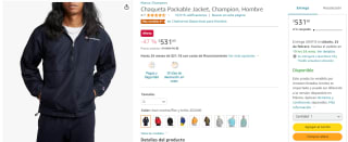 Chaqueta Packable Jacket Champion por $532 en Amazon