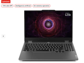 Portátil gaming Lenovo LOQ 15ARP9 15.6" Full-HD AMD Ryzen 7 7435HS 24GB RAM 1TB SSD GeForce RTX 4070 FreeDOS Gris por solo 917,55€