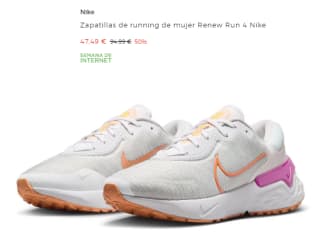 Zapatillas de running de Mujer Nike Renew Run 4 por 47.49€