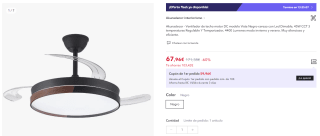 Ventiladores de techo a precios mínimos en Miravia desde solo 36€