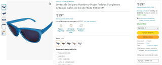 Lentes de Sol Sersun Wayfarer por $399 en Amazon