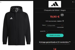 Adidas chaquetas de invierno y sudaderas desde solo 7,50€ y zapatillas desde 17,90€