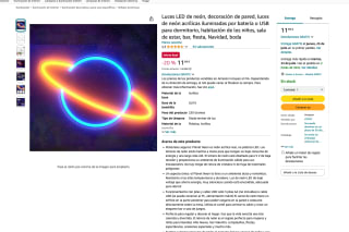 Luces LED de neón acrílicas iluminadas por batería o USB por solo 11,99€