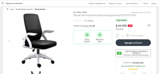 Silla de Oficina Escritorio Ejecutiva Ergonómica DETODOYMAS por $49.990