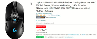 Logitech g502 Lightspeed voor €71,08 bij Amazon