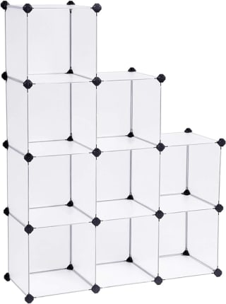 Estante de plástico SONGMICS para armario de baño, zapatero, blanco, 93 x 31 x 123 cm, LPC115S