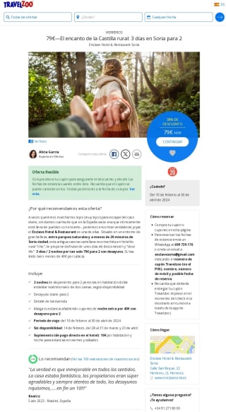 Soria 3 días por 79€ para 2 personas.