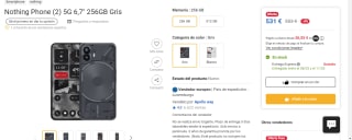 Nothing Phone (2) 5G 6,7'' 256GB Gris por 531€