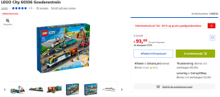 LEGO CITY goederentrein voor €93 bij Dreamland