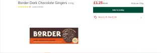Border Dark Chocolate Ginger Biscuits: £1.25