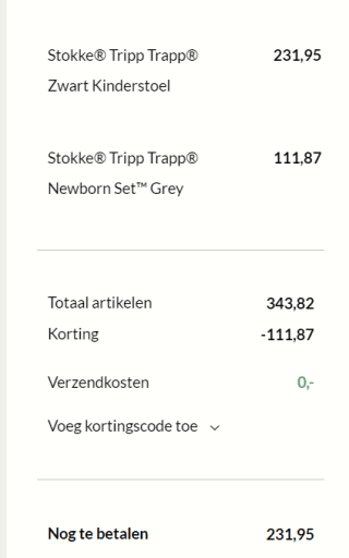 Stokke® Tripp Trapp® Zwart Kinderstoel + gratis Newborn set voor €231,95 bij Babypark