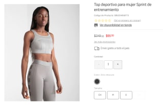 Top Deportivo para Mujer Sprint por $95 en Suburbia