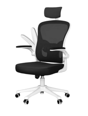 Silla de Oficina Ergonómica con Reposacabezas, Ajustable y con Soporte Lumbar por 45,81€