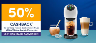 50% cashback op deelnemende Krups NESCAFÉ Dolce Gusto koffiemachines