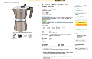 Cafetera BRA Titanium Capacidad 9 Tazas Plateado Titanium a solo 12,94€