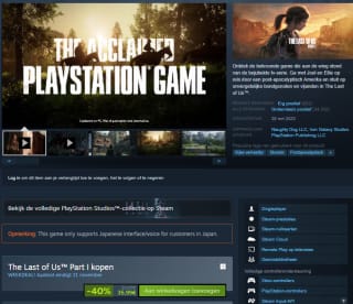 The Last of Us Part 1 (PC) voor €35,99 via Steam