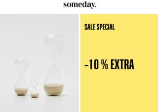 10 % korting op alle reeds afgeprijsde artikelen bij Someday.