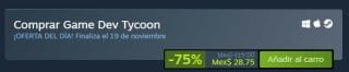 Game Dev Tycoon con rebaja en Steam