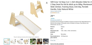 Tobogán con escalera 2 en 1 natural Montessori 509 Crew por 29,99€