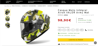 Casque Moto Intégral Airoh VALOR Army Mat à 98,90€