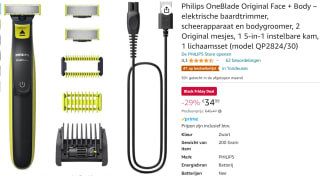 Philips OneBlade Body en Face met drie navulmesjes voor €34,99 bij Amazon.nl