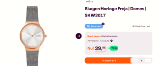 Skagen Freja SKW3017 Dameshorloge 34 mm - Rosékleurig voor €39,95 bij iBOOD