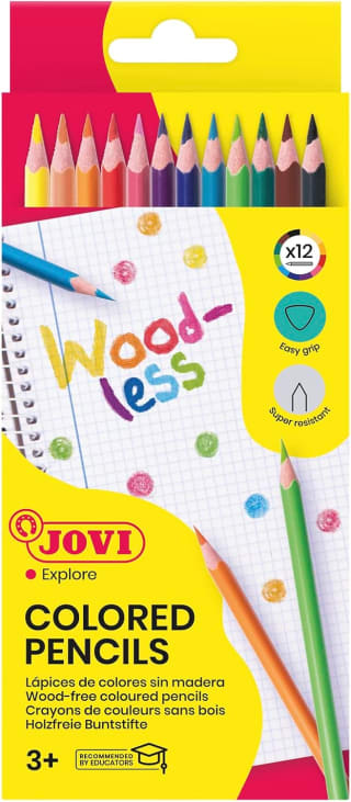 Estuche 12 lápices triangulares Jovi Woodless por 1€
