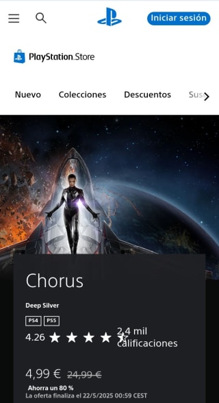 Juego Chorus PlayStation por 4,99€.