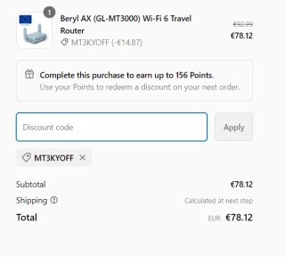 GL.iNet GL-MT3000 travelrouter voor €78,12 bij GL Inet