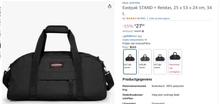 Eastpak Stand+ zwarte reistas (34L) voor €27 bij Amazon