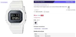 Casio Reloj Hombre Digital Cuarzo con Correa de Resina GMD-S5600-7ER por 66,49€