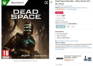 Xbox Series X Dead Space Remake voor €19,95 bij Amazon