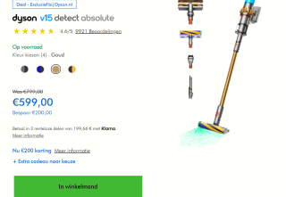 Dyson V15 Detect Absolute met gratis extra accessoire voor €599 bij Dyson