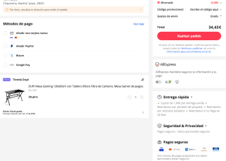 Mesa Gaming 120x60cm con Tablero Efecto Fibra de Carbono por solo 34,43€