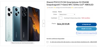 Xiaomi POCO F5 5G de 12GB/256GB por 314€