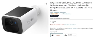 Camera extérieure sans Fil solaire eufy Security SoloCam à 110,68€