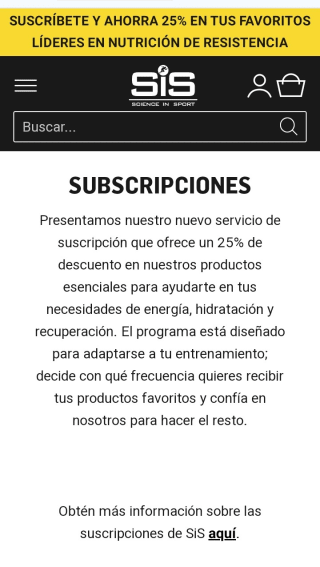 -25% por suscribirnos a la Newsletter de science in sport.