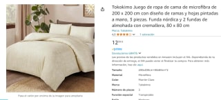 Funda nórdica y 2 fundas de almohada con cremallera de microfibra de 200 x 200 cm por 12,99€