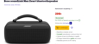 Bose soundLink Max Zwart bluetoothspeaker voor €299 bij Bol